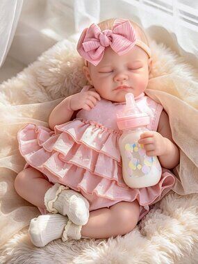 Lifelike 20" Reborn Baby Doll - Soft Weighted Body, Poseable Limbs, Full Feeding